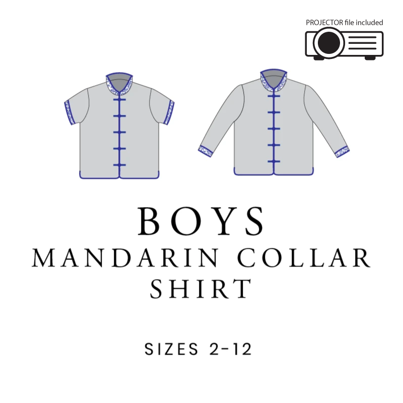 Boys Mandarin Collar Shirt PDF sewing pattern – Porcupine Patterns detachable-collar-pattern-sunday-patterns