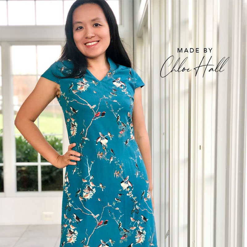 Sienna Shift Dress Pattern Review With Mandarin Collar Hack - Geri In  Stitches