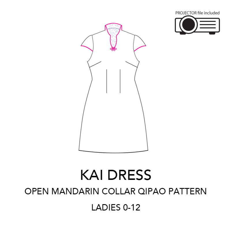 KAI dress - An Open Mandarin Collar Dress Porcupine Patterns KAI dress - An Open Mandarin Collar Dress Porcupine Patterns