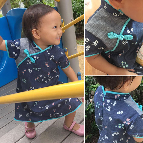 Girls Qipao A-line short sleeve PDF sewing pattern