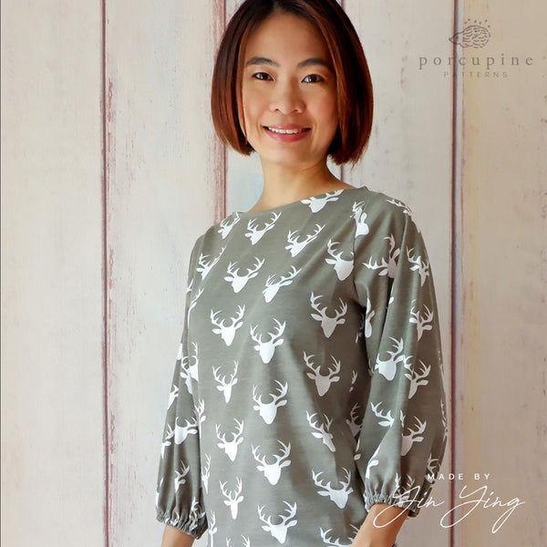 Amie Top Boat Neck Puff Sleeves