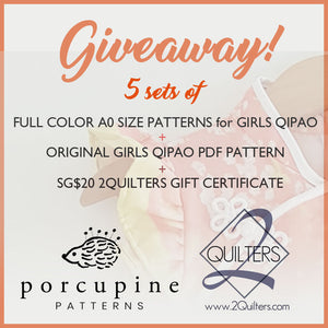 Giveaway Time! 5 sets of A0 size patterns to be given away!