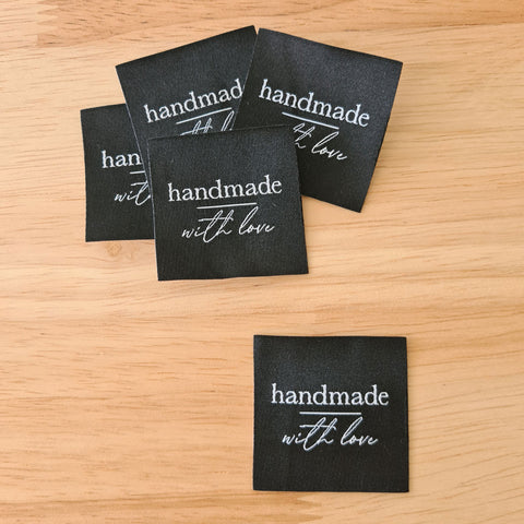 2-way labels - Handmade with Love 4x4cm (5pcs)