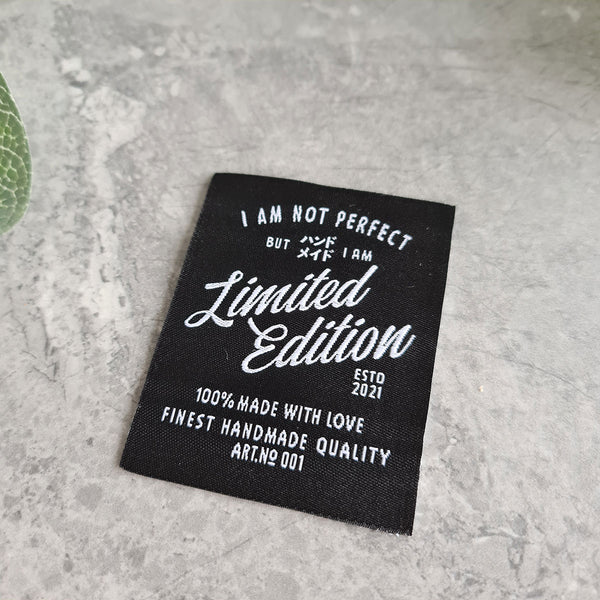 Sewing Labels -  I am not Perfect Limited Edition 5x6cm Portrait