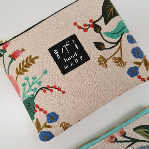 Handmade pouch in Rifle Paper Co English Garden Floral Vines