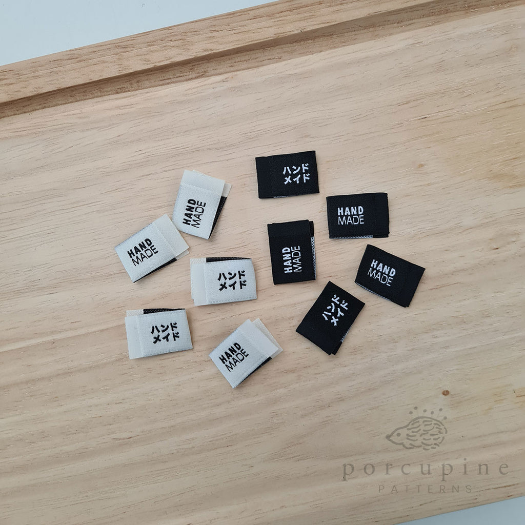 Small Underlined Label Small Centrefold Handmade Labels Black and Off-white 10pcs – Porcupine ...
