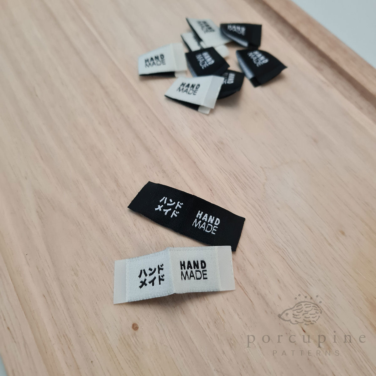Small Underlined Label Small Centrefold Handmade Labels Black and Off-white 10pcs – Porcupine ...