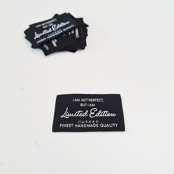 Sewing Labels - I am not Perfect but I am Limited Edition 5x3cm
