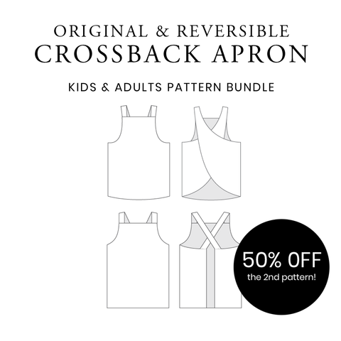 The Original + New! Reversible Crossback Apron - Adults and Kids Bundle